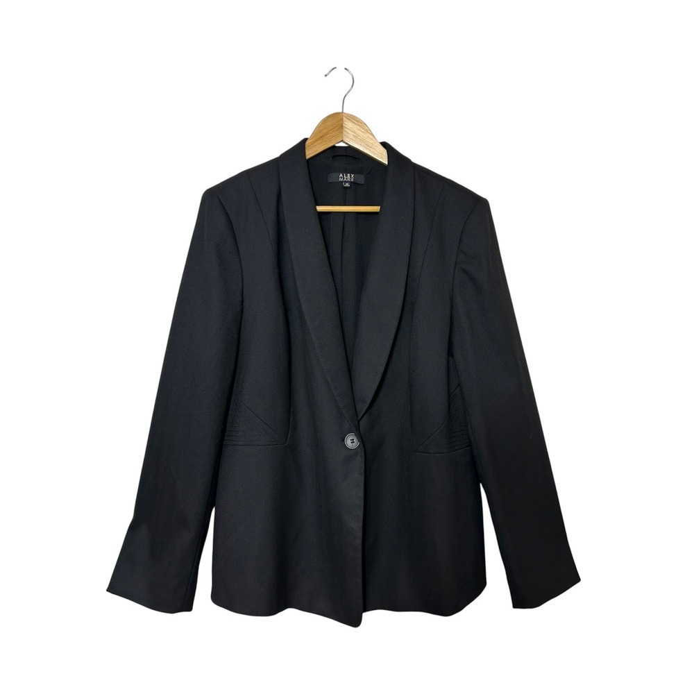 Alex Marie black 1 Button Wide Shawl Style Lapel Workwear Professional Blazer 16